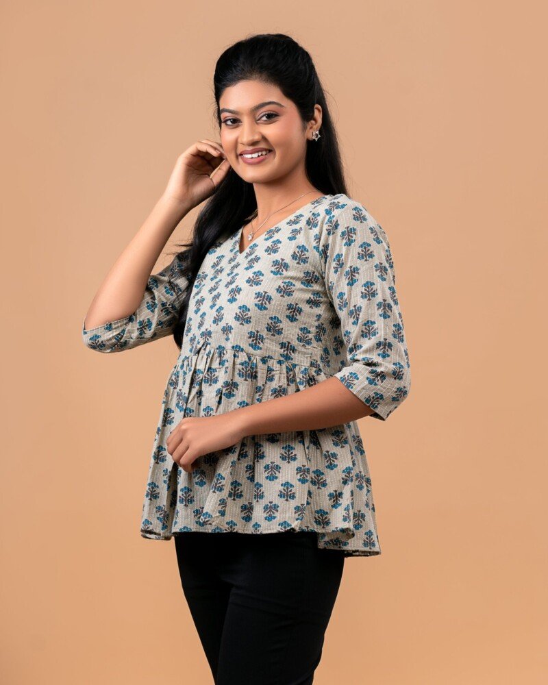 Azure Petit Blooms Kurti
