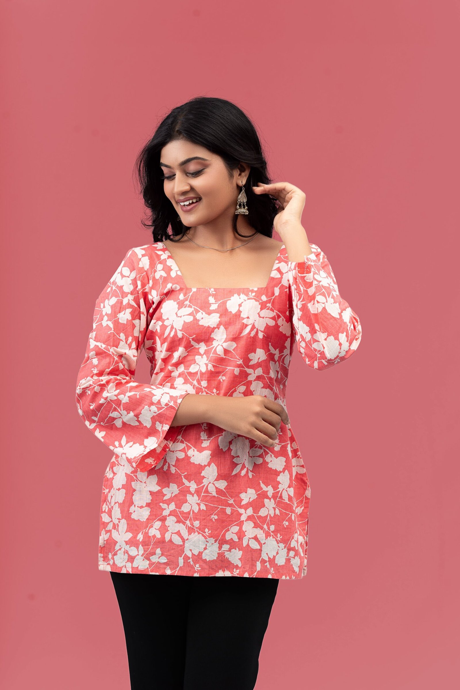 Beach Blossom pink kurti image 2-min
